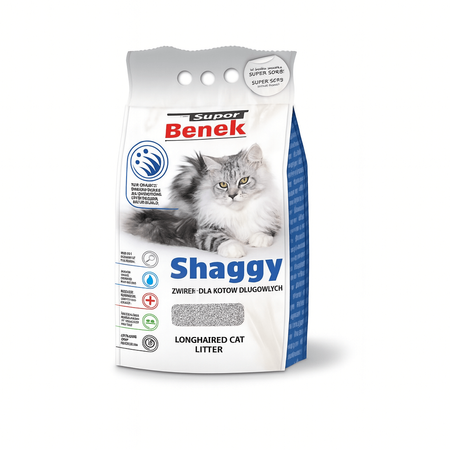 Super Benek Shaggy 10L Zbrylający Żwirek Bentonitowy dla Kota