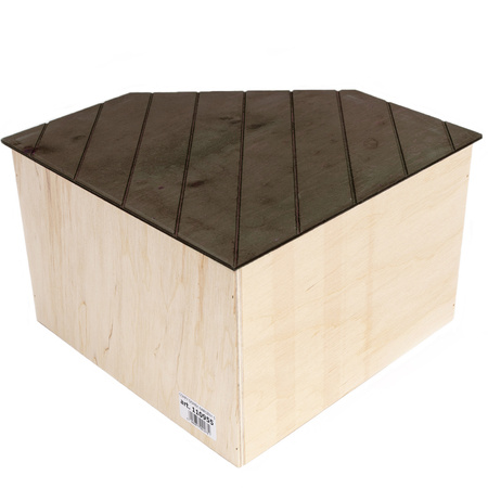 COMFY DOMEK NAROŻNY 5 BRĄZOWY 27,5x27,5x18cm - Ekologiczny domek dla chomika, gryzoni