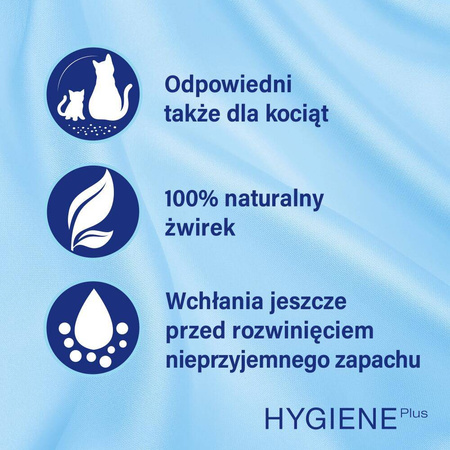 Catsan Hygiene Plus 4x10l Naturalny Żwirek Bentonitowy Niezbrylający Dla Kota