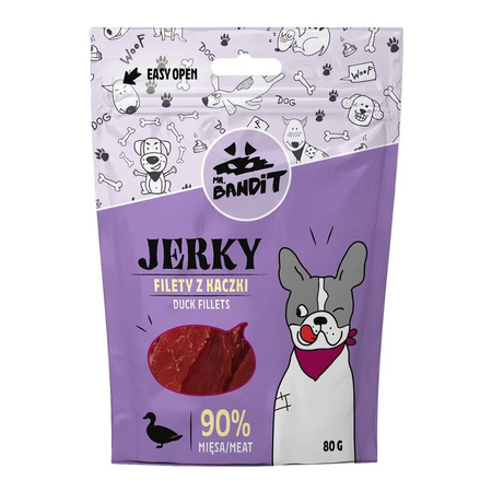 Mr Bandit JERKY Filety z Kaczki 80g Naturalny Przysmak Dla Psa