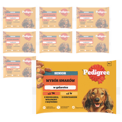 Pedigree Senior Wybór Smaków 32x100g Mokra Karma Dla Psów Z Wołowiną Wątróbką Kurczakiem W Galaretce