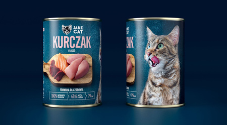 Jane Cat Adult Kurczak Łosoś 24x400g Mokra Karma Dla Kotów Bez Zbóż