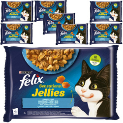 Felix Sensations Jellies Karma Dla Kotów Smaki Rybne W Galaretce 8x340g (32x85g) Łosoś Ryba Oceaniczna