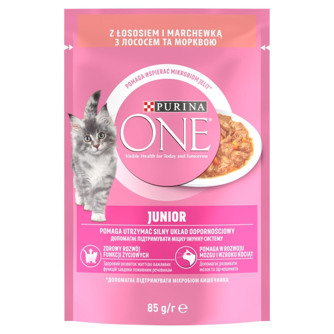Purina One Junior 85g Mokra Karma Dla Kociąt Z Łososiem I Marchewką