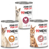 John Dog for Cats 99 Menu Mokra Karma Dla Dorosłych Kotów Mix 6 Smaków 12x400g