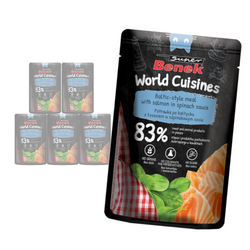 Super Benek World Cuisines 6x100g Mokra Karma Dla Kota Potrawka po Bałtycku z Łososiem w Szpinakowym Sosie