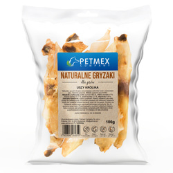 Petmex Uszy Królika 100g Naturalne Gryzaki Przysmak Dla Psa