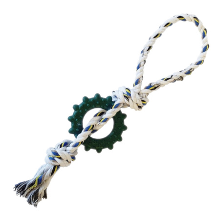 Zabawka Dla Psa Szarpak z Gryzakiem Kółko 32cm Zielone