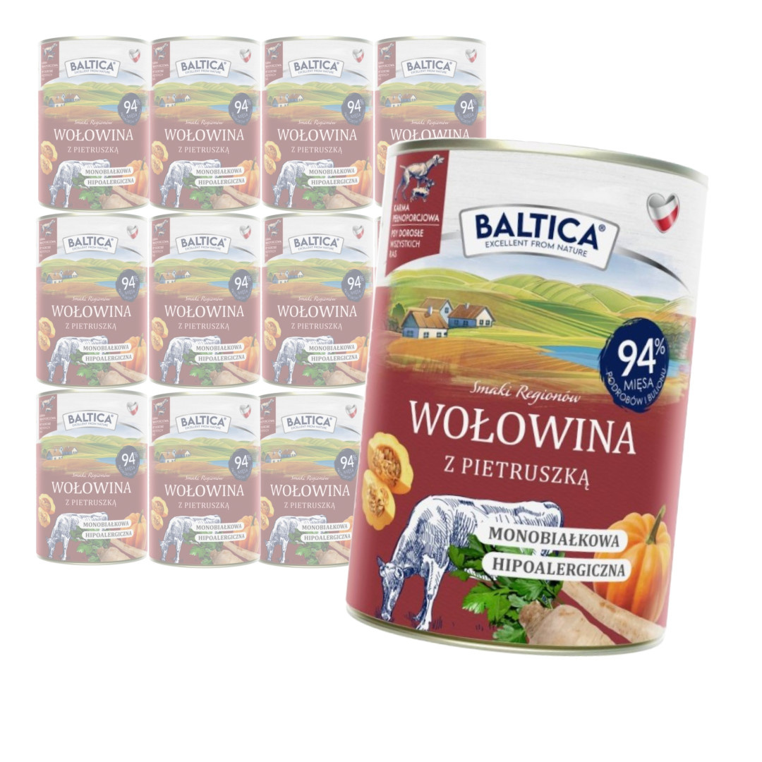Baltica Wołowina z Pietruszką Bezzbożowa Mokra Karma Dla Psa