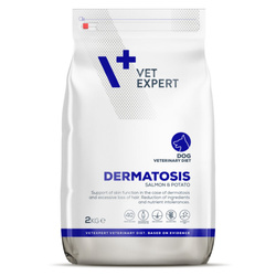 Vet Expert Dermatosis 2kg Sucha Karma Weterynaryjna z Łososiem Dla Psa z Alergią i Wrażliwą Skórą