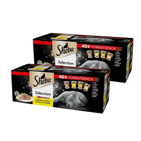 Sheba Selection in Sauce Kolekcja Drobiowych Smaków 80x85g - Mokra Karma Dla Kota