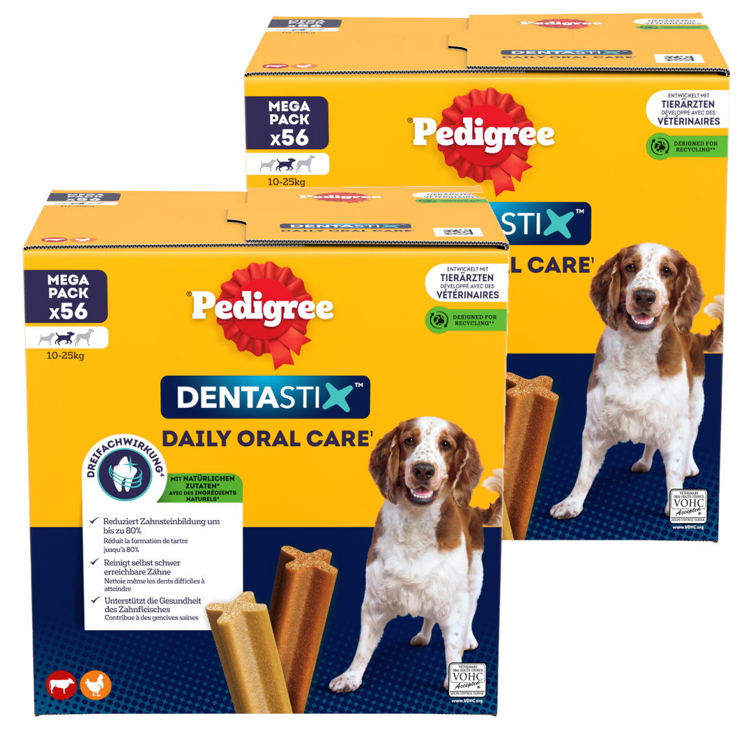 PEDIGREE DentaStix 56 sztuk (8x180g) Medium średnie rasy Gryzak dla psów