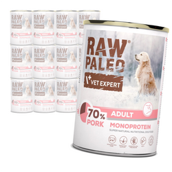 Raw Paleo Adult Monoprotein 12x400g Mokra Karma Dla Psa  z Wieprzowiną