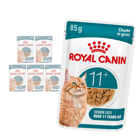 Royal Canin Ageing 11+ Karma Mokra 6x85g Kawałki w Sosie Dla Kotów Dojrzałych Po 11 Roku Życia