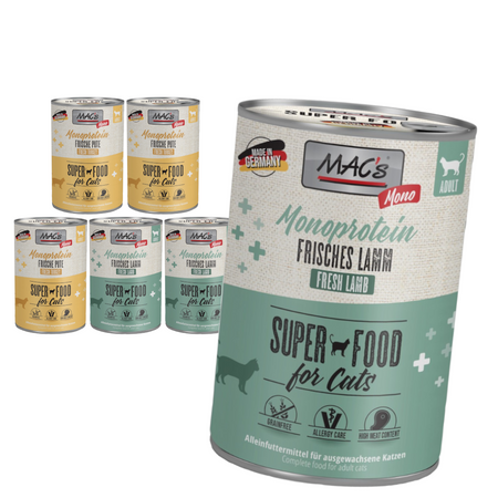 MAC's 6x400g Monoproteinowa Mokra Karma Dla Kota Jagnięcina Indyk
