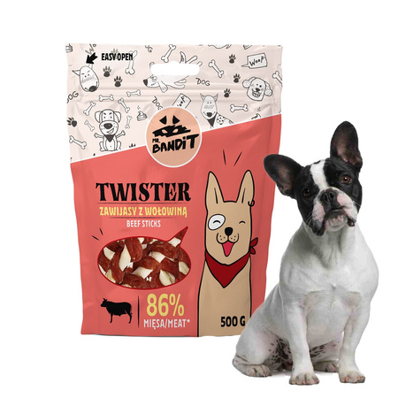 Mr Bandit TWISTER Zawijas z wołowiny 500g - naturalny przysmak dla psa