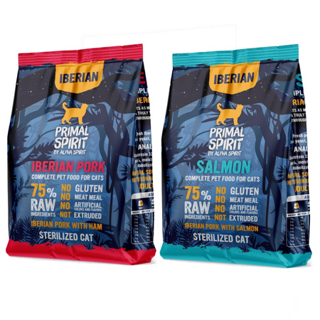 Primal Spirit Iberian Salmon Pork Karma Sucha Dla Kotów Sterylizowanych I Kastrowanych 2x1kg Łosoś Wieprzowina