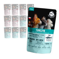 Petrepublic Mokra Karma Dla Kota Tuńczyk I Wołowina 12x100g Kawałki W Sosie Dla Kotów Sterylizowanych