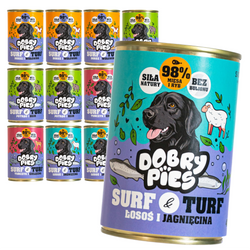 Dobry Pies Surf & Turf 12x400g Mokra Karma Dla Dorosłych Psów Mix 4 Smaków