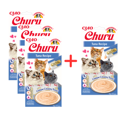 Inaba Cat Churu Tuna Recipe 4x56g Kremowy Przysmak Dla Kota Pasta Z Tuńczyka 3+1 Gratis