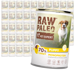Vet Expert Raw Paleo Puppy Monoprotein Turkey 48x400g Mokra Karma Dla Szczeniąt z Indykiem