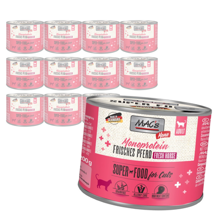 MAC's 12x200g Monoproteinowa Mokra Karma Dla Kota Konina