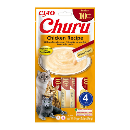 Inaba Cat Churu Senior Chicken Recipe 4x14g (56g) Kremowy Przysmak Dla Starszego Kota Pasta z Kurczakiem