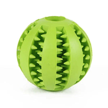 Piłka Gumowa Na Smaczki Dla Psa Zabawka Dentystyczna Gryzak 5cm Zielona