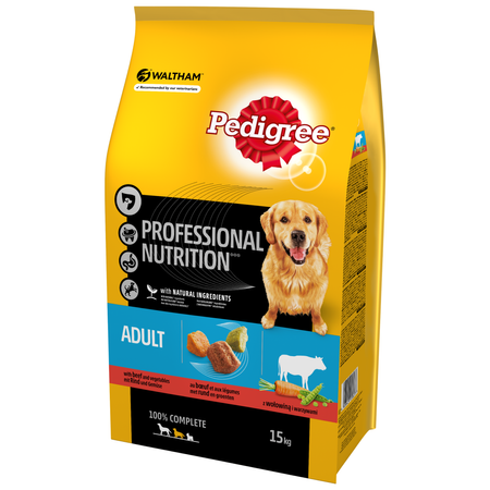 Pedigree Professional Nutrition Sucha Karma Dla Psów Z Wołowiną I Warzywami 15kg