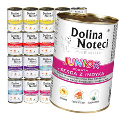 Dolina Noteci Premium Junior Mix 5 Smaków Mokra Karma Dla Szczeniąt 24x400g Indyk Kurczak Jagnięcina Królik Wołowina