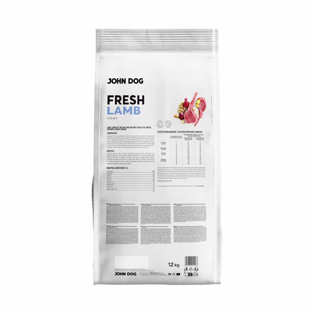 John Dog Fresh Light 12kg Sucha Karma Dla Psa Z Jagnięciną Kontrola Masy Ciała