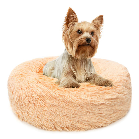 Legowisko Dla Psa I Kota Pluszowe XS 40cm Ciepłe Beżowe