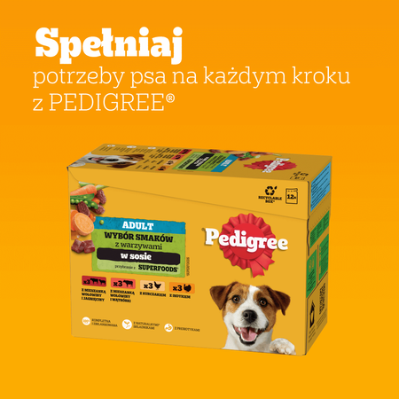Pedigree Wybór Smaków Z Warzywami 84x100g Mokra Karma W Sosie Dla Psa Wołowina Kurczak Jagnięcina Indyk