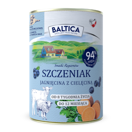 Baltica Monoprotein Szczeniak Jagnięcina z Cielęciną Mokra Karma Dla Psa