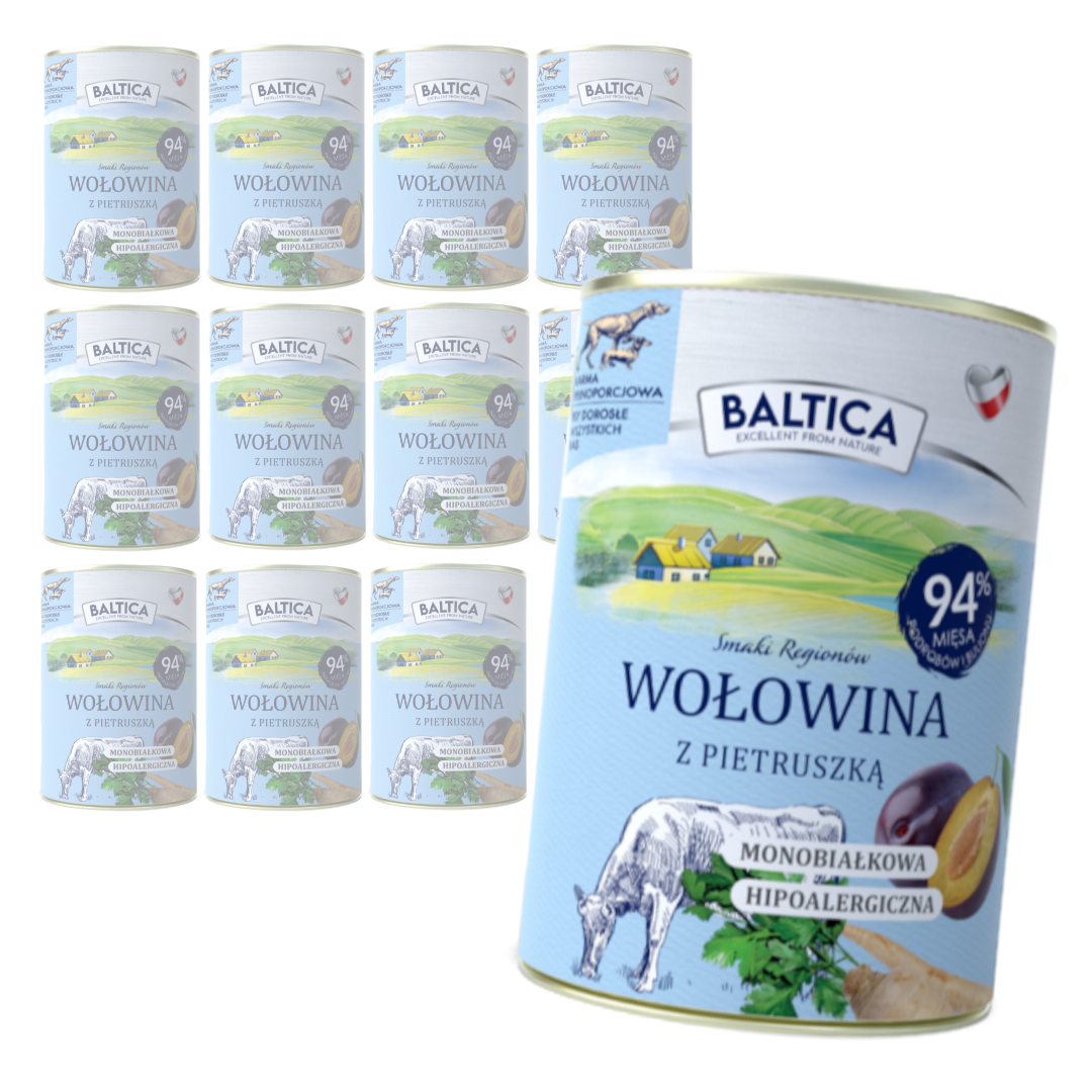 Baltica Wołowina z Pietruszką Bezzbożowa Mokra Karma Dla Psa