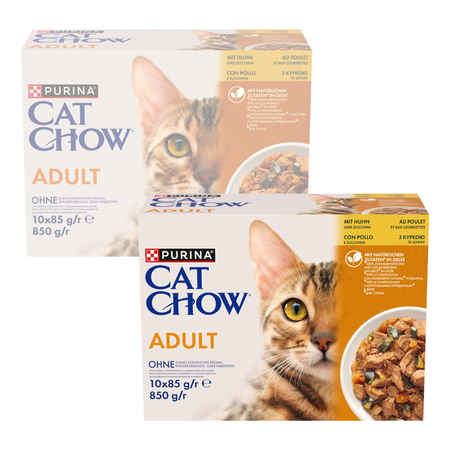 Purina Cat Chow Adult 20x85g Mokra Karma Dla Kotów Z Kurczakiem I Cukinią W Galaretce