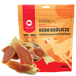 Przysmak dla psa, MACED UCHO KRÓLICZE Z KURCZAKIEM 500G