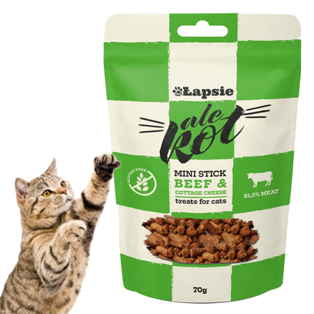 Happy Snacky Łapsie Ale Kot Przysmak Patyczki Z Wołowiny I Tworożku 70g