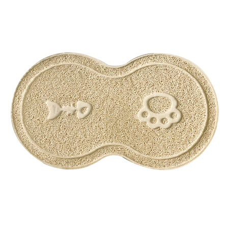 Antypoślizgowa Podkładka Pod Miski Dla Psa I Kota Łapki Beżowa Mata 45x26 cm