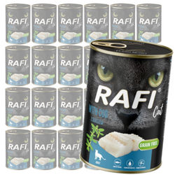 Rafi Cat Adult 24x400g Bezzbożowa Mokra Karma Dla Kota Z Dorszem