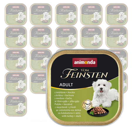 Animonda Vom Feinsten Adult 22x150g Mokra Karma Dla Psa z Indykiem i Kaczką w Sosie