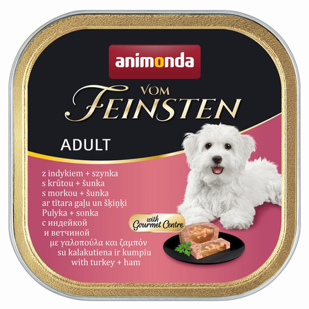 Animonda Vom Feinsten Adult 11x150g Mokra Karma Dla Psa Indyk z Szynką