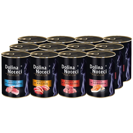 Dolina Noteci PREMIUM 12x400g Mix 4 Smaków Mokra Karma Dla Kota