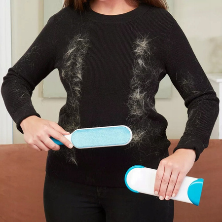 Szczotka Do Czyszczenia Ubrań Tapicerki Z Sierści Pomarańczowa