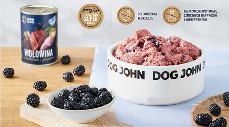 John Dog BERRY JUNIOR wołowina i królik z jeżynami 800g - mokra karma dla szczeniąt