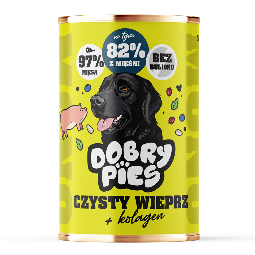 Dobry Pies Monoproteinowa Mokra Karma Dla Dorosłych Psów Z Wieprzowiną I Kolagenem