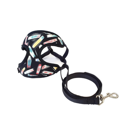 Lekkie Oddychające Szelki Bezuciskowe Dla Małego Psa + Czarna Smycz
