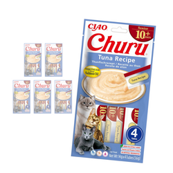 Inaba Cat Churu Senior Tuna Recipe 24x14g Kremowy Przysmak Dla Starszego Kota Pasta z Tuńczykiem