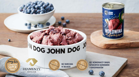 John Dog Berry Line Mix Smaków Wołowina Jagnięcina Cielęcina Dziczyzna 12x800g Mokra Karma Dla Dorosłych Psów
