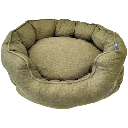 Premium Legowisko Z Poduszką Dla Psa Kota Okrągłe Zielone 56cm Wysokie Krawędzie